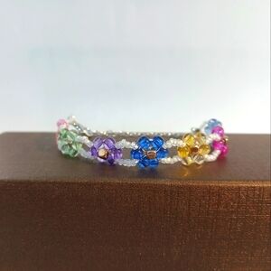 Handmade Beaded Flower Bracelet